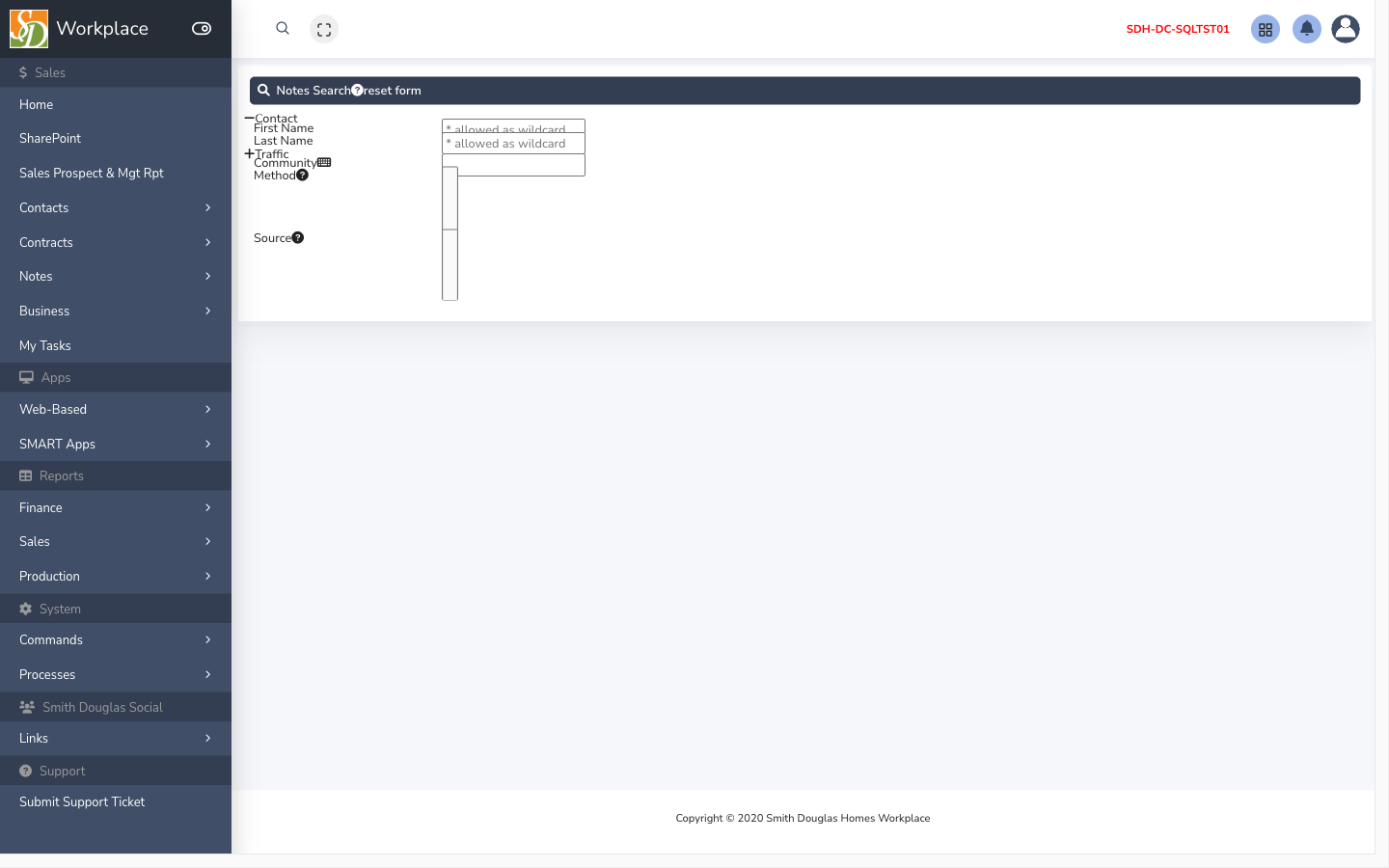 Sales notes search