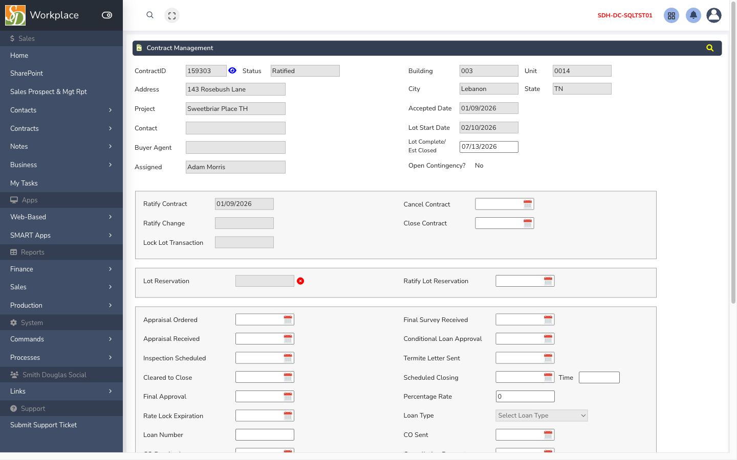 Contract management (contract 159303)